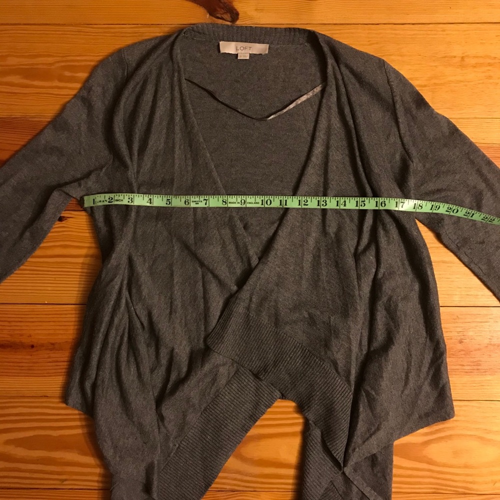 Ann Taylor LOFT Gray Wrap Cardigan, EUC, S - Picture 7 of 12